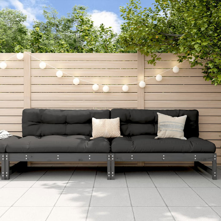 midtermoduler til havesofa 2 stk. 120x80 cm massivt fyr grå