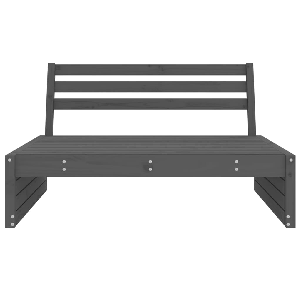 midtermodul til havesofa 120x80 cm massivt fyrretræ grå