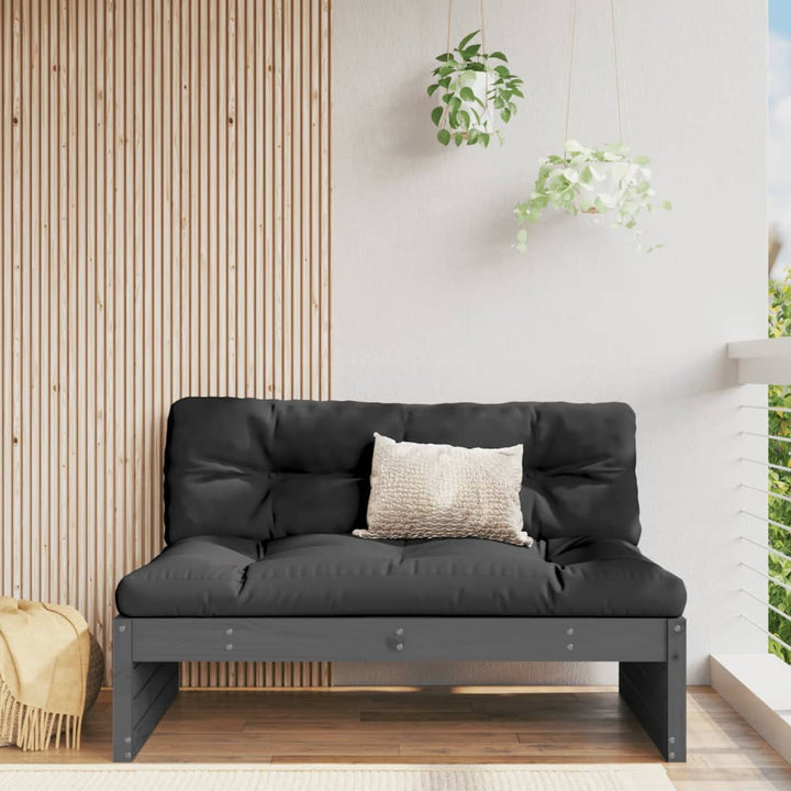midtermodul til havesofa 120x80 cm massivt fyrretræ grå