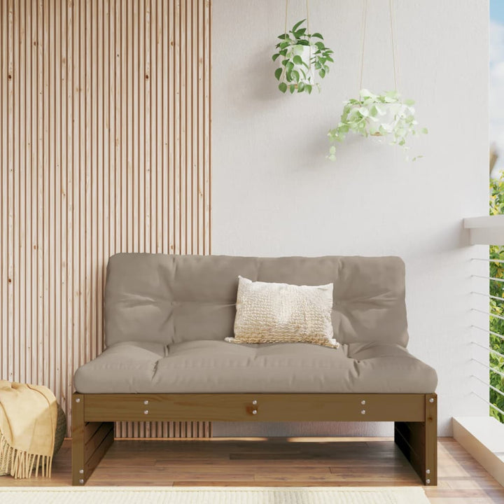 midtermodul til havesofa 120x80 cm massivt fyrretræ gyldenbrun