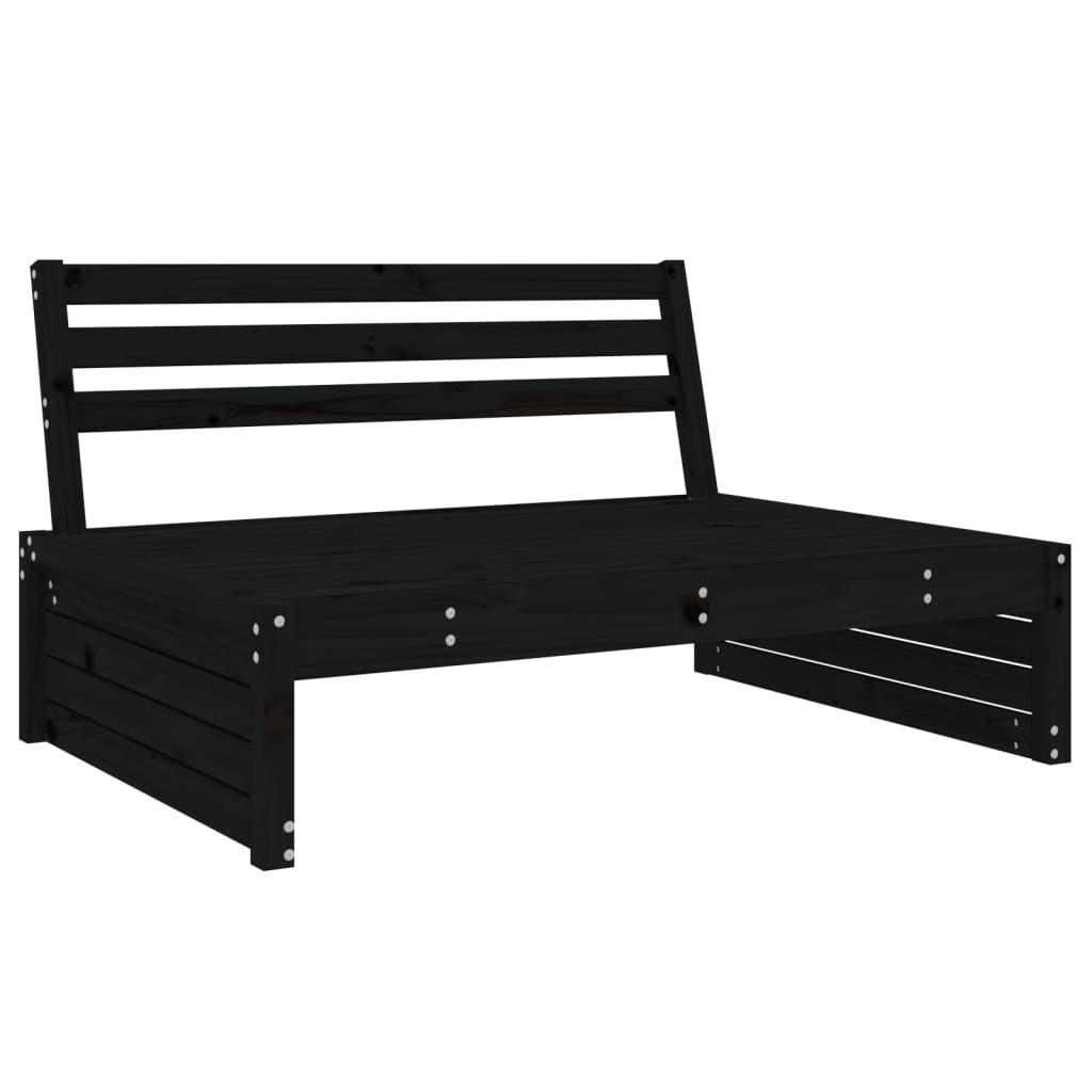 midtermodul til havesofa 120x80 cm massivt fyrretræ sort