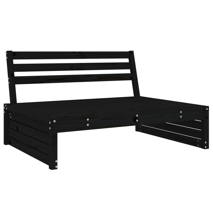 midtermodul til havesofa 120x80 cm massivt fyrretræ sort
