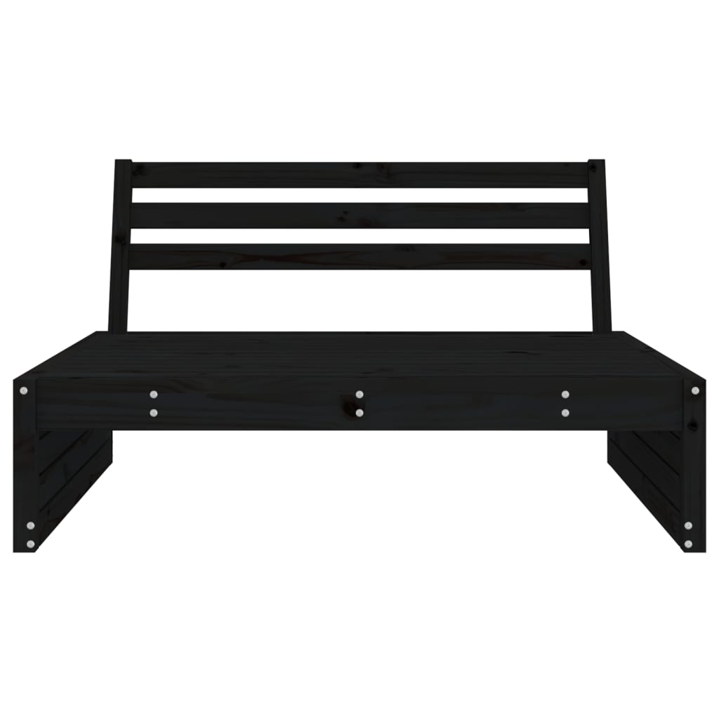 midtermodul til havesofa 120x80 cm massivt fyrretræ sort