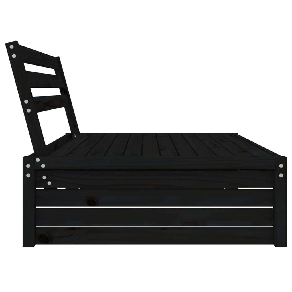 midtermodul til havesofa 120x80 cm massivt fyrretræ sort