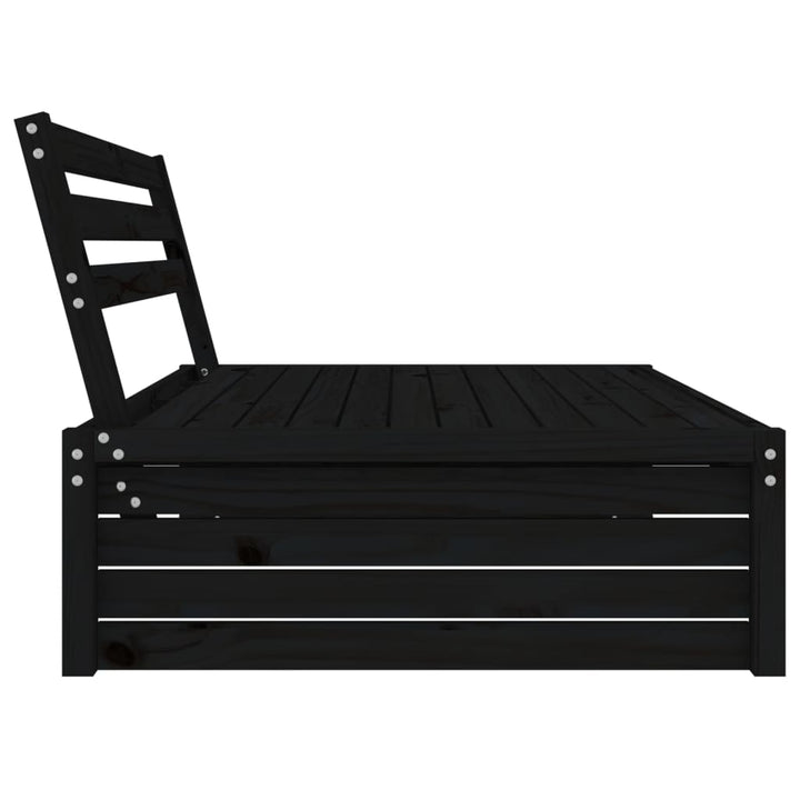 midtermodul til havesofa 120x80 cm massivt fyrretræ sort