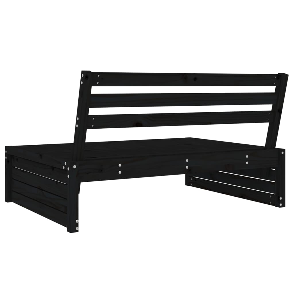 midtermodul til havesofa 120x80 cm massivt fyrretræ sort