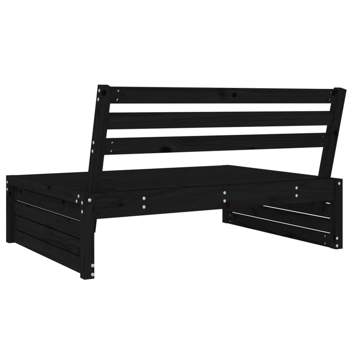 midtermodul til havesofa 120x80 cm massivt fyrretræ sort