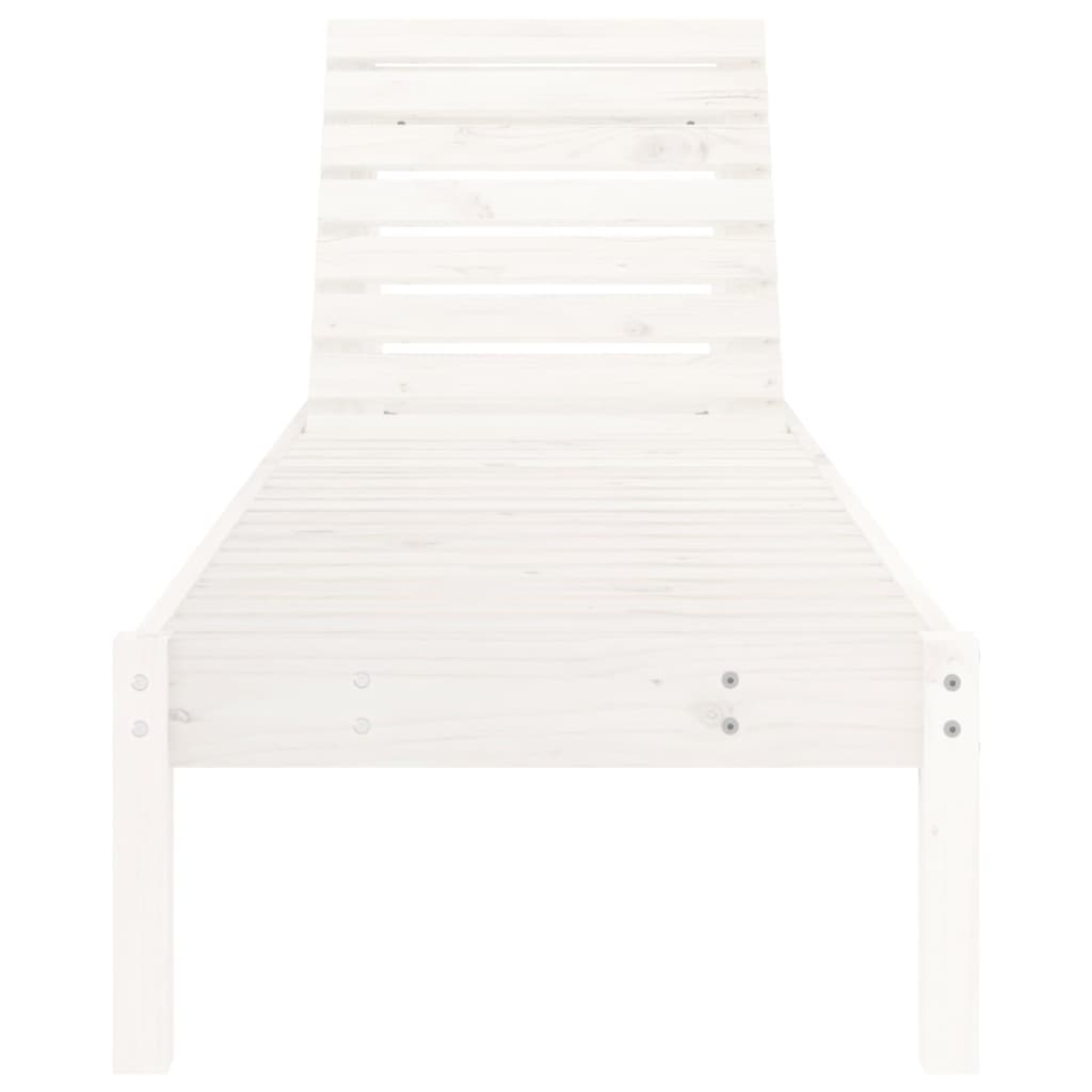 liggestole 2 stk. 199,5x60x74 cm massivt fyrretræ hvid