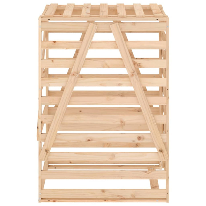 skraldespandsskjuler 84x90x128,5 cm massivt fyrretræ
