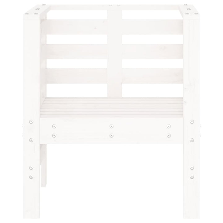 havestole 2 stk. 61,5x53x71 cm massivt fyrretræ hvid