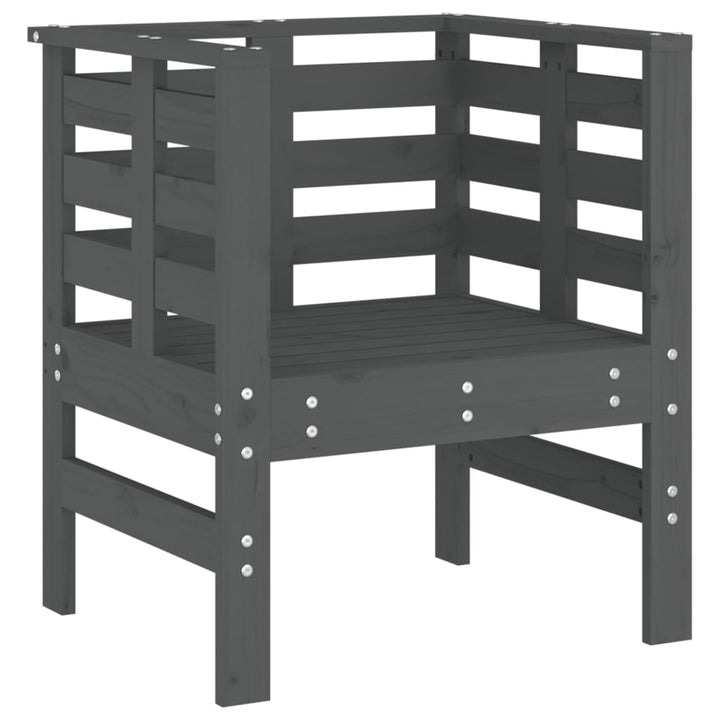 havestole 2 stk. 61,5x53x71 cm massivt fyrretræ grå