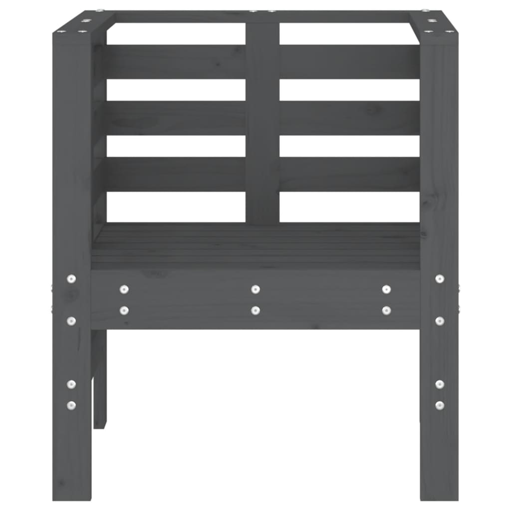 havestole 2 stk. 61,5x53x71 cm massivt fyrretræ grå