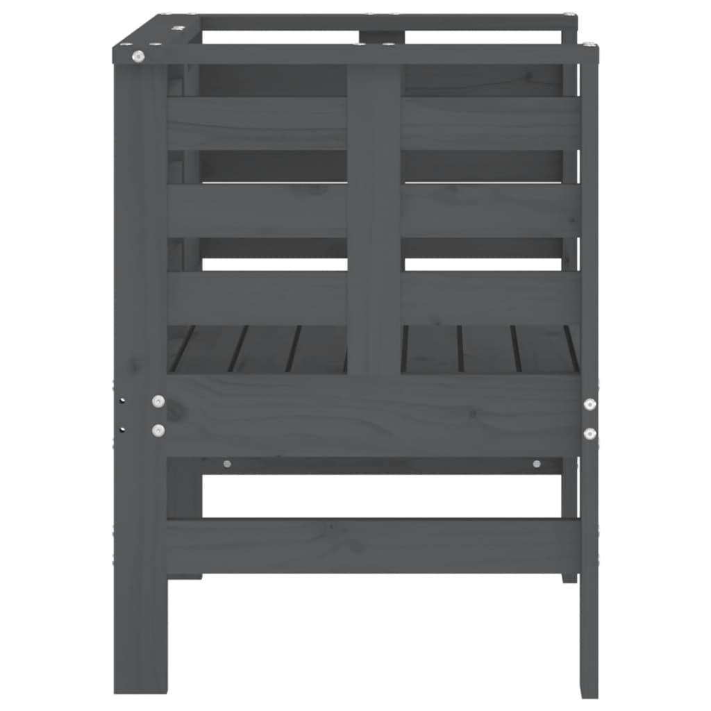 havestole 2 stk. 61,5x53x71 cm massivt fyrretræ grå
