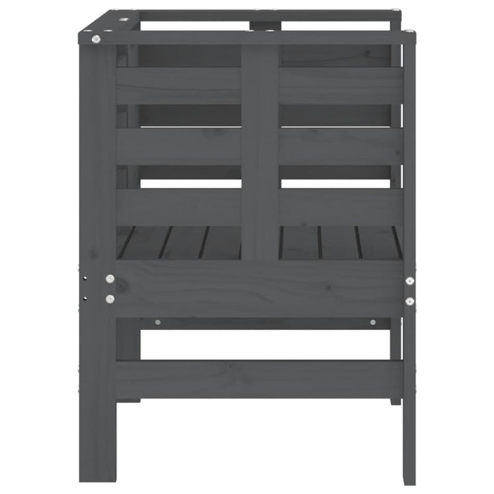 havestole 2 stk. 61,5x53x71 cm massivt fyrretræ grå