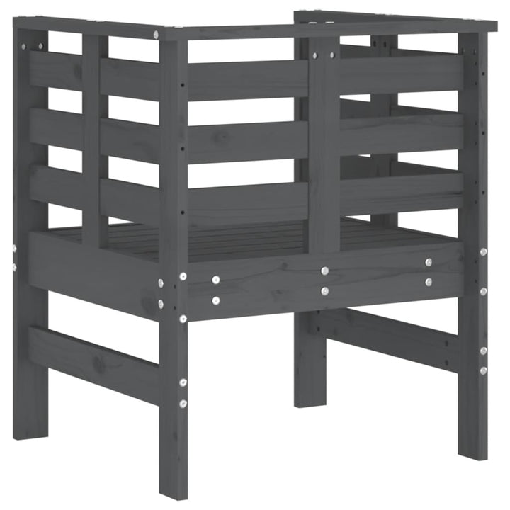 havestole 2 stk. 61,5x53x71 cm massivt fyrretræ grå