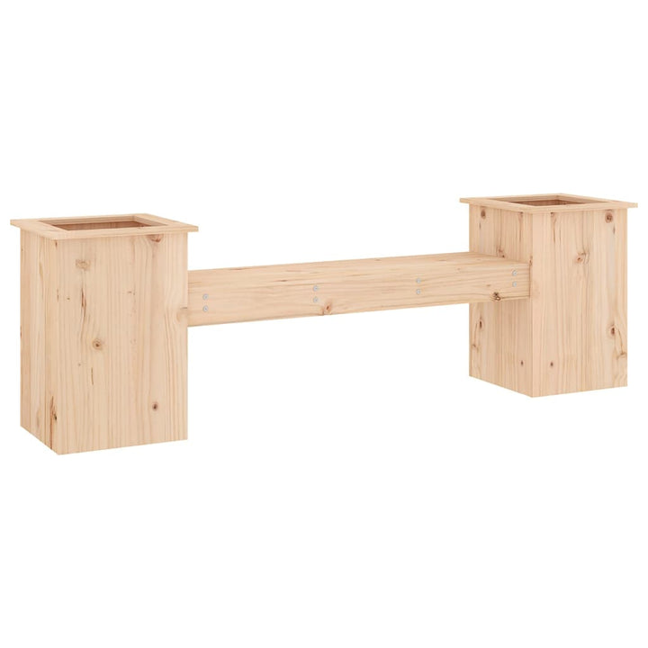 bænk med plantekasser 184,5x39,5x56,5 cm massivt fyrretræ