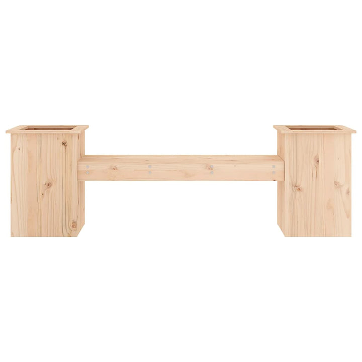 bænk med plantekasser 184,5x39,5x56,5 cm massivt fyrretræ