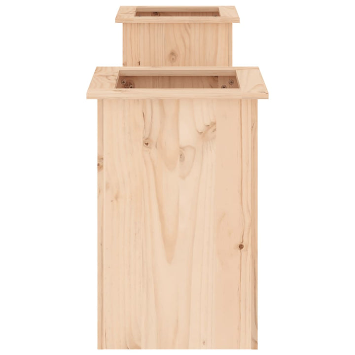 bænk med plantekasser 184,5x39,5x56,5 cm massivt fyrretræ