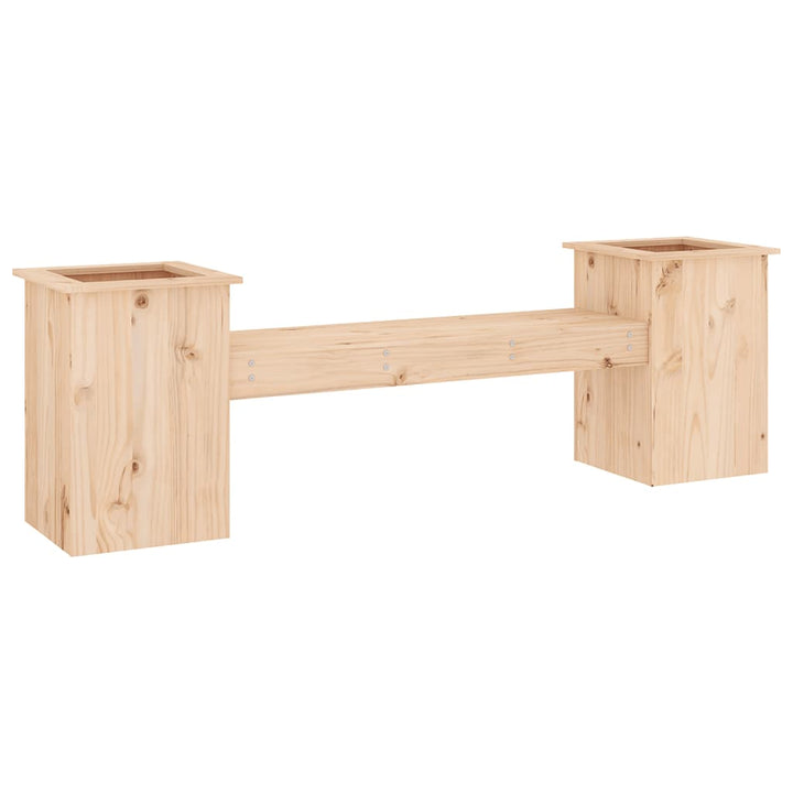 bænk med plantekasser 184,5x39,5x56,5 cm massivt fyrretræ