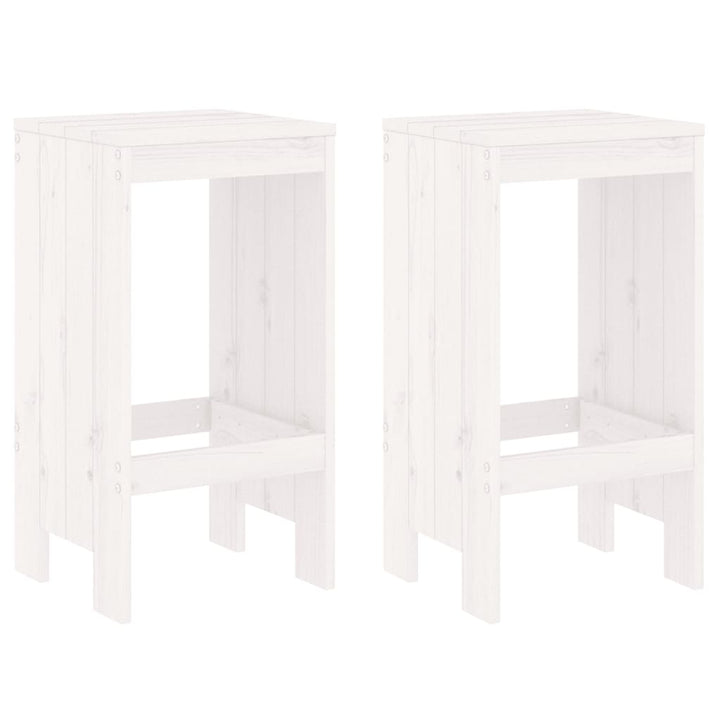 barstole 2 stk. 40x36x75 cm massivt fyrretræ hvid