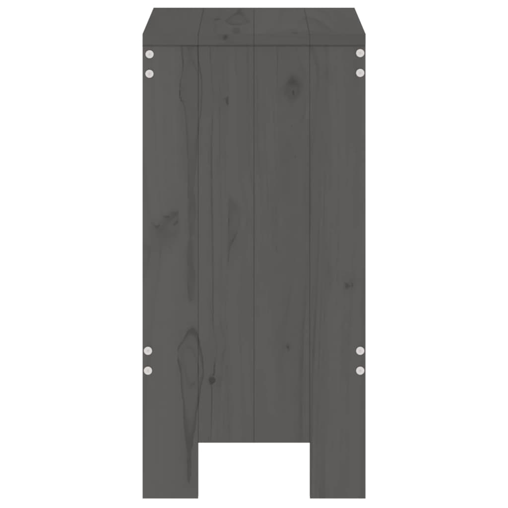 barstole 2 stk. 40x36x75 cm massivt fyrretræ grå