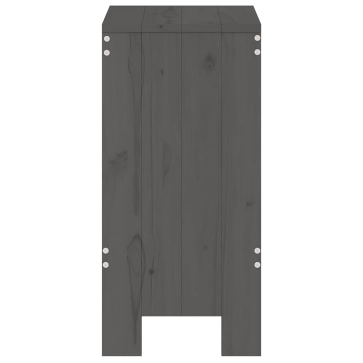 barstole 2 stk. 40x36x75 cm massivt fyrretræ grå