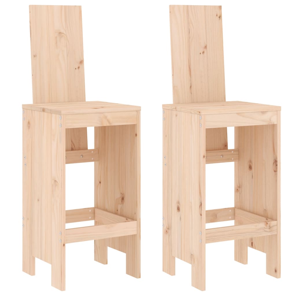 barstole 2 stk. 40x42x120 cm massivt fyrretræ