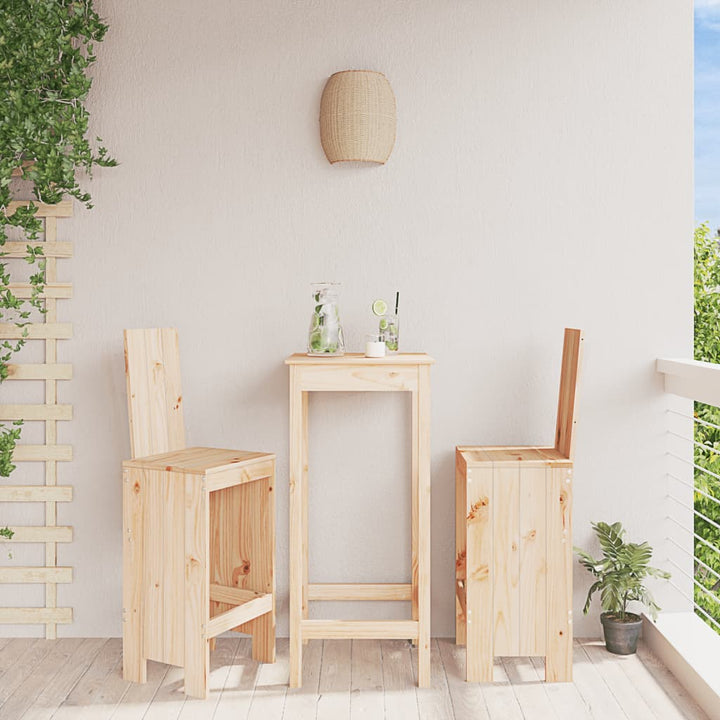 barstole 2 stk. 40x42x120 cm massivt fyrretræ