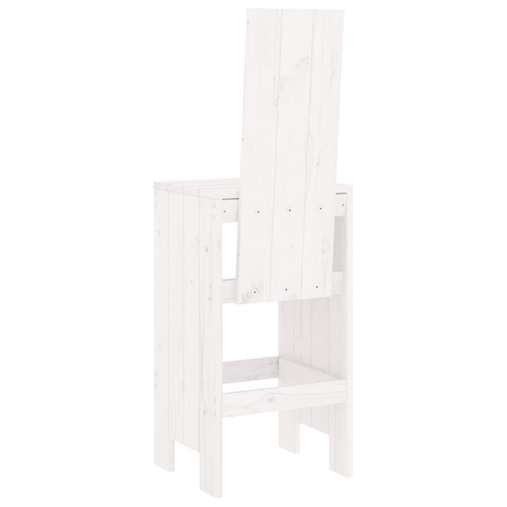 barstole 2 stk. 40x42x120 cm massivt fyrretræ hvid