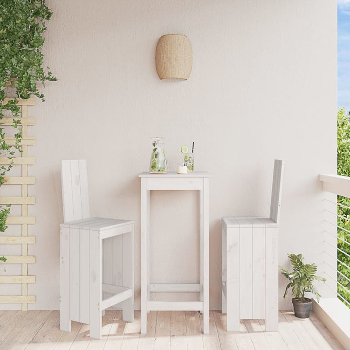 barstole 2 stk. 40x42x120 cm massivt fyrretræ hvid