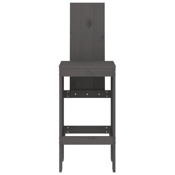 barstole 2 stk. 40x42x120 cm massivt fyrretræ grå