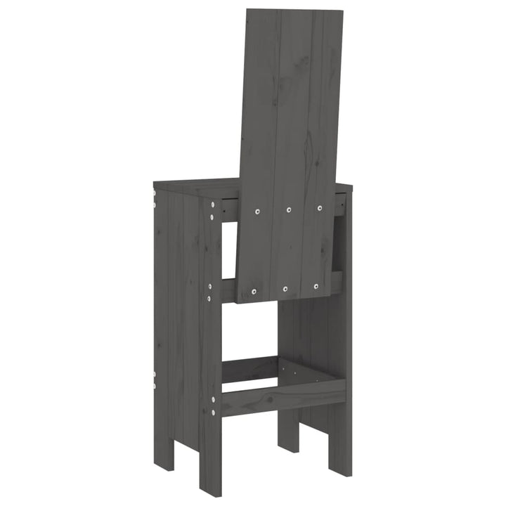 barstole 2 stk. 40x42x120 cm massivt fyrretræ grå