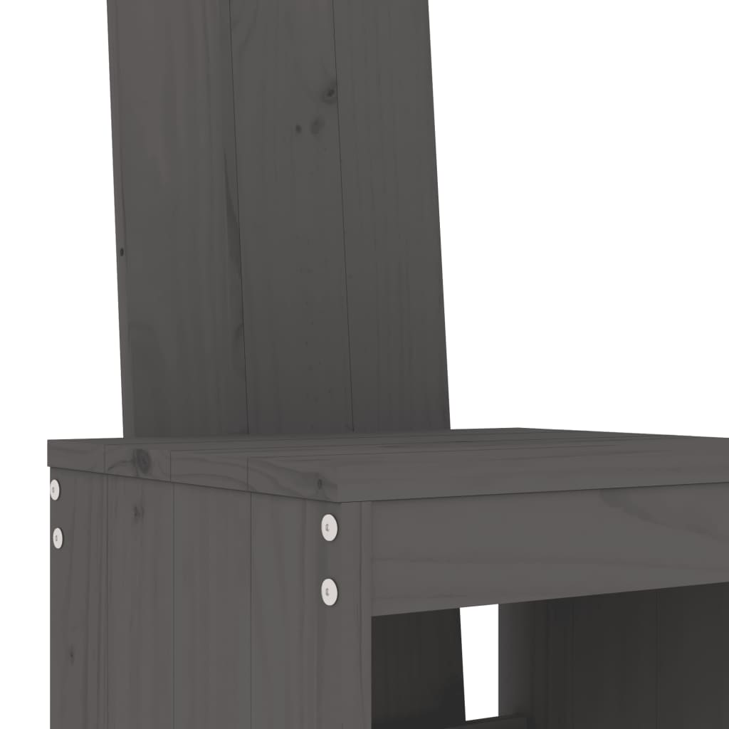 barstole 2 stk. 40x42x120 cm massivt fyrretræ grå