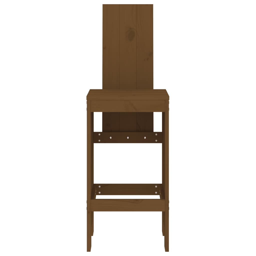 barstole 2 stk. 40x42x120 cm massivt fyrretræ gyldenbrun