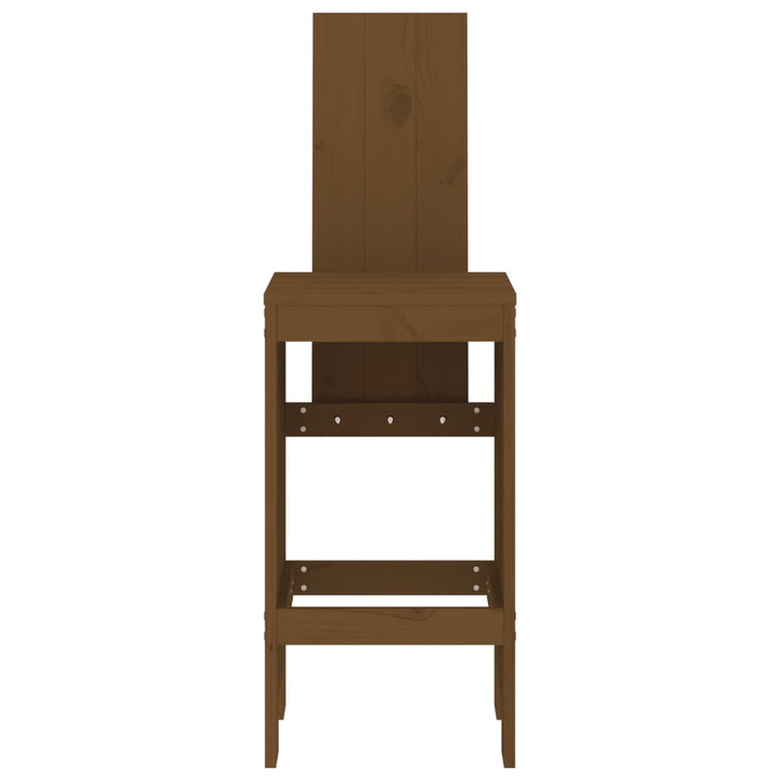 barstole 2 stk. 40x42x120 cm massivt fyrretræ gyldenbrun