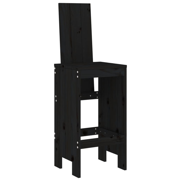 barstole 2 stk. 40x42x120 cm massivt fyrretræ sort