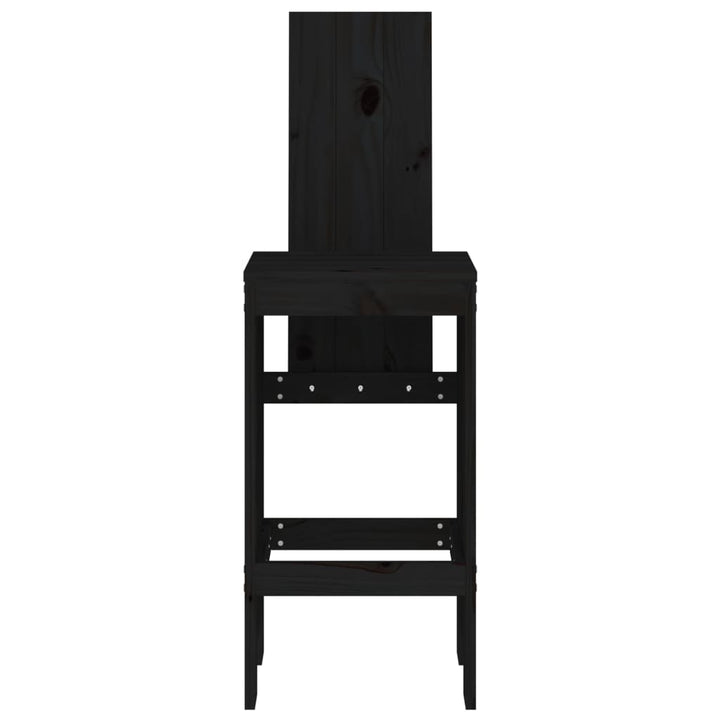barstole 2 stk. 40x42x120 cm massivt fyrretræ sort