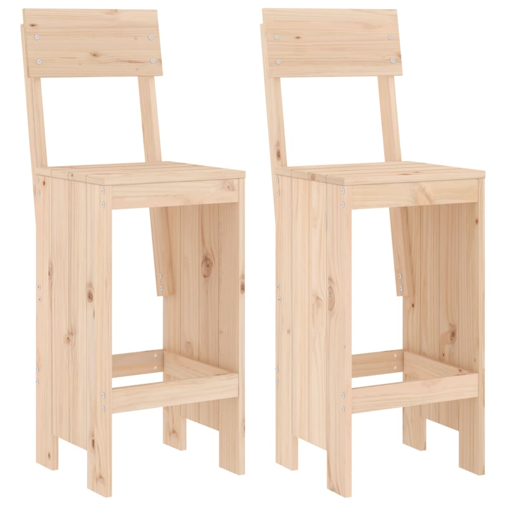 barstole 2 stk. 40x48,5x115,5 cm massivt fyrretræ