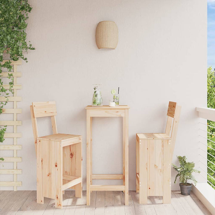 barstole 2 stk. 40x48,5x115,5 cm massivt fyrretræ