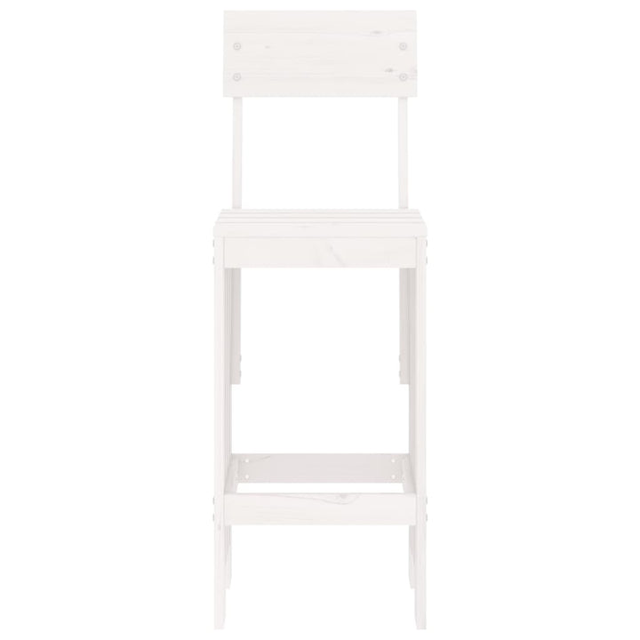 barstole 2 stk. 40x48,5x115,5 cm massivt fyrretræ hvid