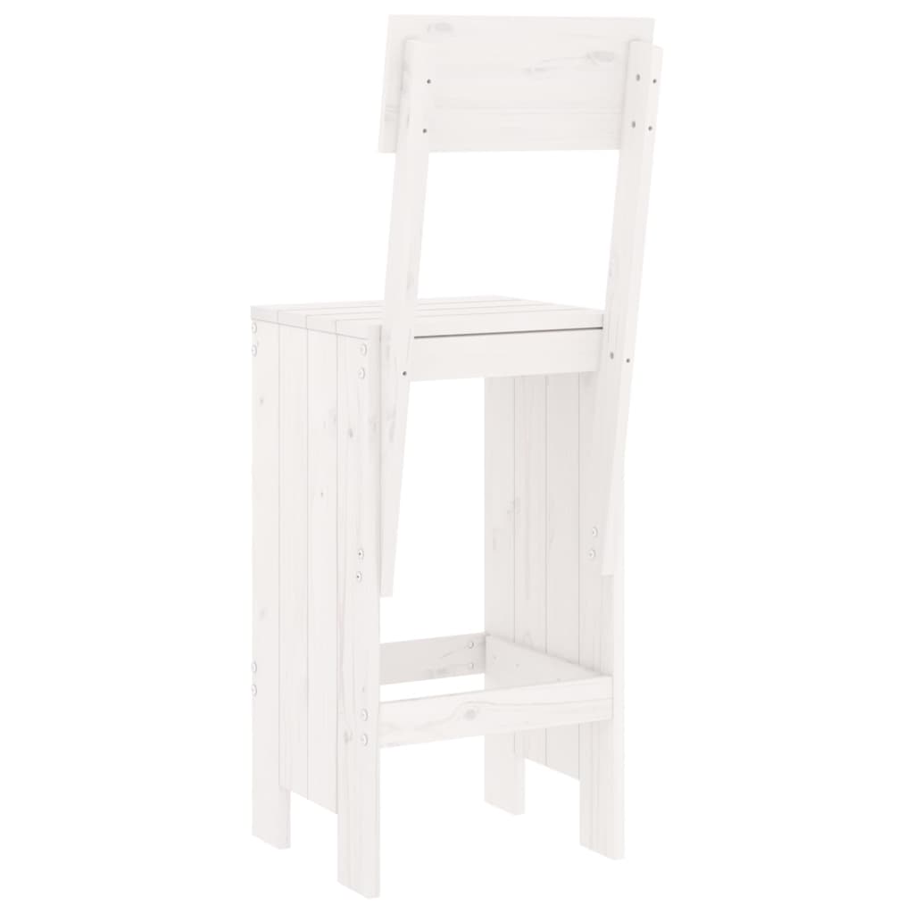 barstole 2 stk. 40x48,5x115,5 cm massivt fyrretræ hvid