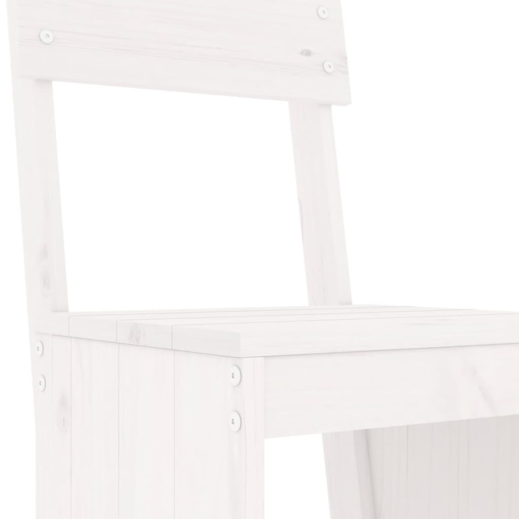 barstole 2 stk. 40x48,5x115,5 cm massivt fyrretræ hvid