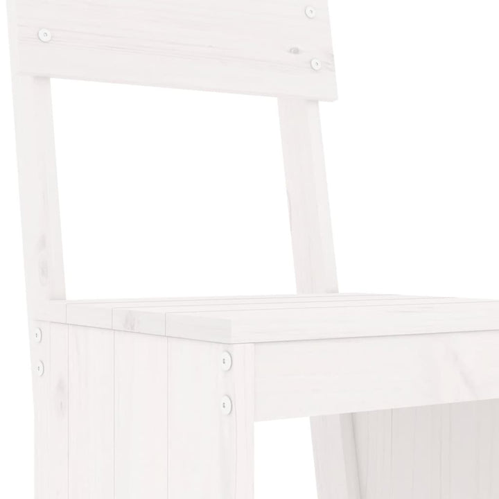 barstole 2 stk. 40x48,5x115,5 cm massivt fyrretræ hvid