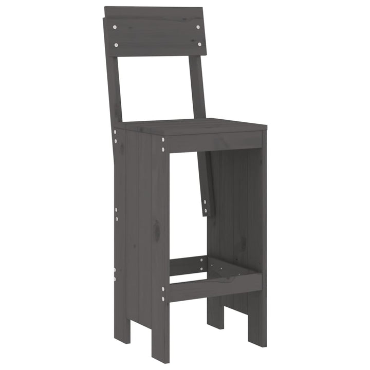 barstole 2 stk. 40x48,5x115,5 cm massivt fyrretræ grå