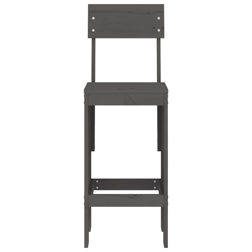 barstole 2 stk. 40x48,5x115,5 cm massivt fyrretræ grå
