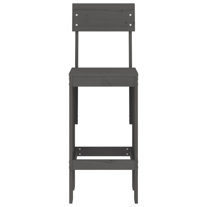 barstole 2 stk. 40x48,5x115,5 cm massivt fyrretræ grå