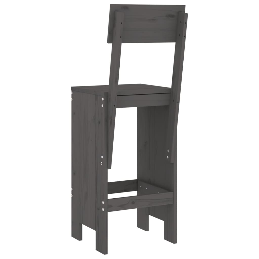 barstole 2 stk. 40x48,5x115,5 cm massivt fyrretræ grå