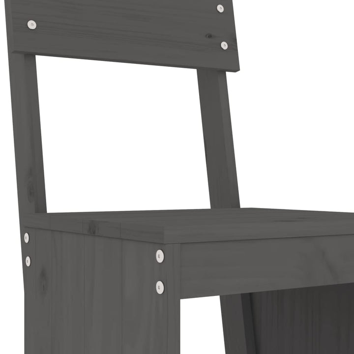 barstole 2 stk. 40x48,5x115,5 cm massivt fyrretræ grå
