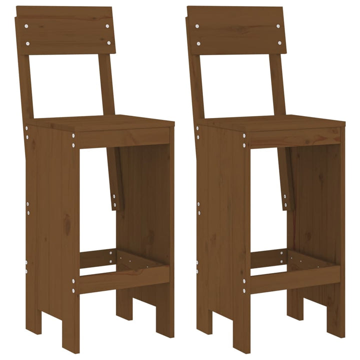 barstole 2 stk. 40x48,5x115,5 cm massivt fyrretræ gyldenbrun