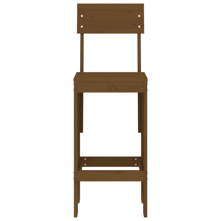 barstole 2 stk. 40x48,5x115,5 cm massivt fyrretræ gyldenbrun